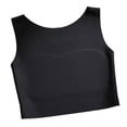 thumbnail image 1 of SWSMCLT Women's Sports Bras Sheer Tank Top Spandex Padded Casual Scoop Neck Fall Vest Sleeveless Crop Top Basic Soft Black XX-Small, 1 of 1