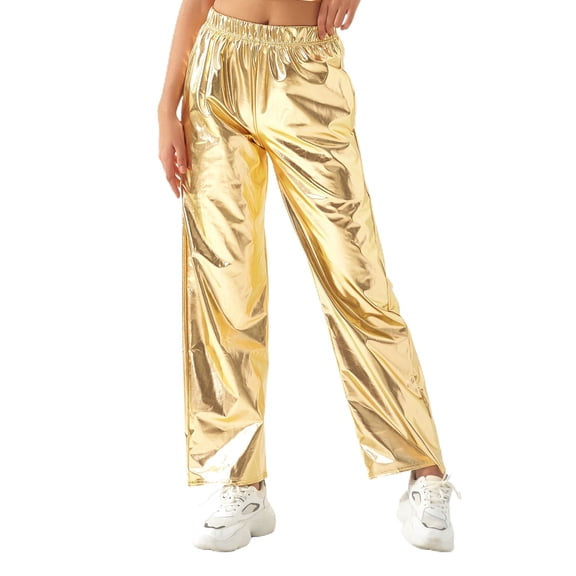 SWSMCLT Women's Straight Leg Pants Stretch Long Casual Pants Pleated Summer Casual Trendy Winter Trousers Golden 10