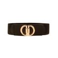 thumbnail image 1 of SWSMCLT Women's Stretch Belt For Dress Faux Leather Belt Travel Metal Buckle Thick Metal Spring Casual Fall Black One Size, 1 of 4