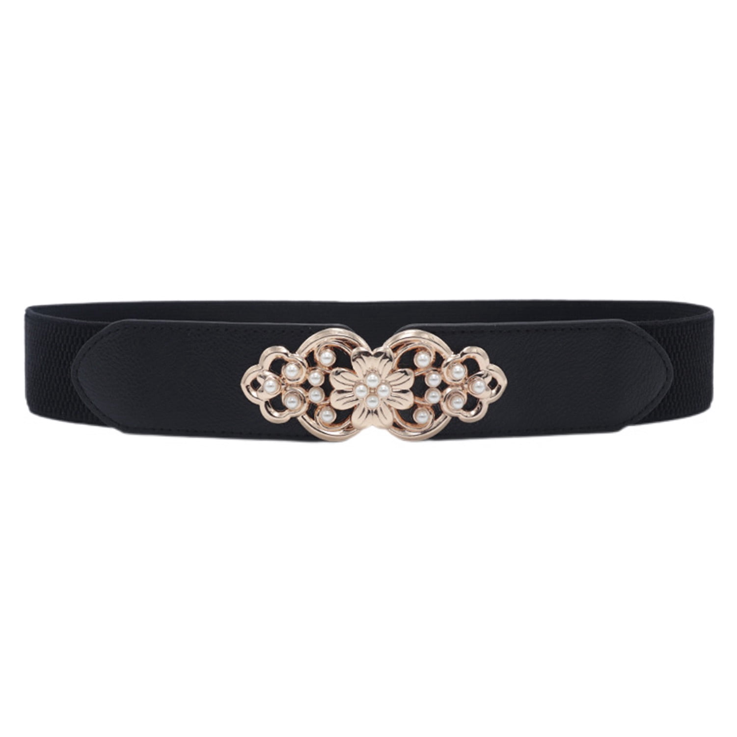 Trendy Wide Waist Belt Elastic Stretch Cinch Interlock Buckle Black One Size VOCHIC Wide Belt for Womens Ladies Elastic Stretch Interlock  main image 4