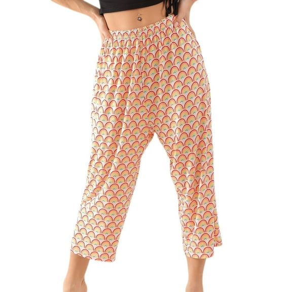 SWSMCLT Women's Summer Capris Pajamas Plus Size Sleeping Casual Basic Spring Pjs Pant Comfy Stretch Long Fall Style1 Large