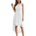 thumbnail image 1 of SWSMCLT Women's Summer Dress Maxi Sundress Cocktail Fall Party Prom Casual Fitted A Line Sleeveless Evening Gown White Small, 1 of 3