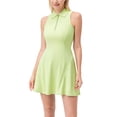 thumbnail image 1 of SWSMCLT Women's Summer Dress V Neck Sundress Tennis Stretchy High Waist Dresses Fitted Fall Athletic Green 12, 1 of 5