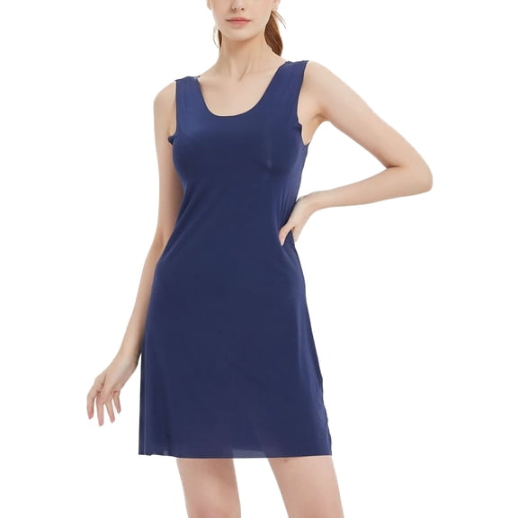 SWSMCLT Women's Summer Nightgown Sleeveless Comfy Soft Spring Fall Loose Nightdress Sleep Dress V Neck Tank Lightweight Royal Blue Medium