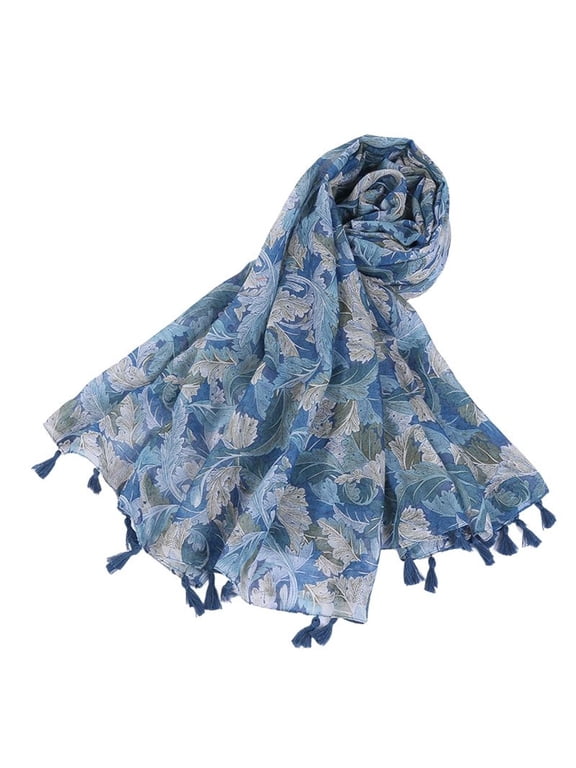 Women's Summer Scarf Fall Shawl Vintage Convertible Tulle Spring Fringe Pashmina Shawl Boho Thin Soft Style1 One Size