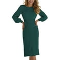 thumbnail image 1 of SWSMCLT Women's Sweater Dress Long Casual Long Sleeve Pullover Sweaters Bodycon High Waist Winter Fashion Fitted Belted Dark Green Small, 1 of 4