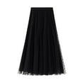 thumbnail image 1 of SWSMCLT Women's Swing Dress Fall Flowy High Waist Pleated Tulle Skirt Tutu Mesh Casual Spring Flare Dress Black Small-Large, 1 of 4
