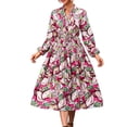 thumbnail image 1 of SWSMCLT Women's Swing Dress Winter Long Sleeve Dresses Fall Trendy Elastic Casual Dress 13 Rose 14, 1 of 4