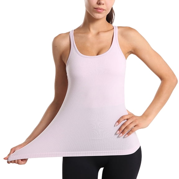 SWSMCLT Women's Tank Top Workout Fitted Summer Spring Vest Backless Yoga Fall Sleeveless Running Soft Top Purple Large
