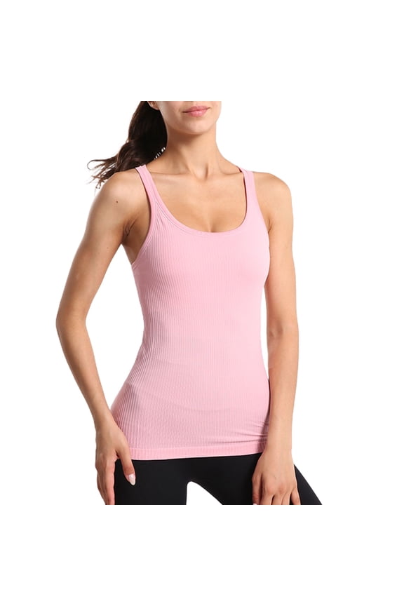 Women's Tank Top Workout Fitted Summer Spring Vest Backless Yoga Fall Sleeveless Running Soft Top Peach Medium