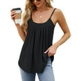 thumbnail image 1 of SWSMCLT Women's Tank Tops Soft Cami Shirt Cami Fashion Camisole Shirt Babydoll Top Summer Sleeveless Cut Out Scoop Neck Black X-Large, 1 of 5