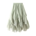 thumbnail image 1 of SWSMCLT Women's Tulle Skirt Billowy Comfy Elastic Band Casual Mesh Autumn Skirt Elastic Elegant Falbala A Line Green Small-Large, 1 of 4