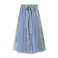 thumbnail image 1 of SWSMCLT Women's Tulle Skirt Pleated Tutu Skirt Spring Bubble Skirt A Line Layered Mesh Summer Lace Elastic Cute Blue Small-Large, 1 of 4