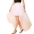 thumbnail image 1 of SWSMCLT Women's Tulle Skirt Tutu High Low Halloween 80s Flowy High Waist Skirt Mesh Skirt Maxi Elastic Waist Elastic Bubble Skirt Pink Small-Medium, 1 of 4