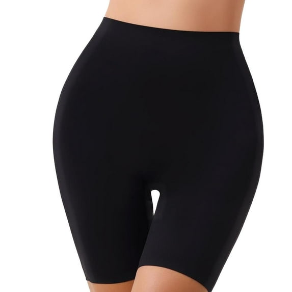 SWSMCLT Women's Tummy Control Shapewear Shorts High Waisted Tight Slimming Firm Body Shaper Mid Thigh Soft Shaper Black Medium