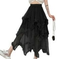 thumbnail image 1 of SWSMCLT Women's Tutu Skirt Pleated Ruffle Tulle Skirt Long Mesh Halloween Fall Skirt Black One Size, 1 of 5