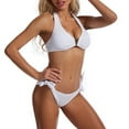 thumbnail image 1 of SWSMCLT Women's Two Piece Bathing Suit Open Back Slimming Swimsuit Halter Bikini Sexy Cheeky Swimming Low Rise White 10, 1 of 4