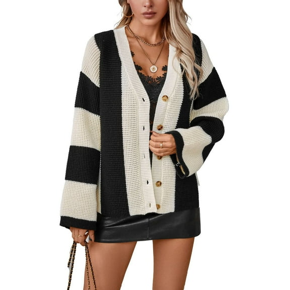 SWSMCLT Women's V Neck Cardigan Sweater Winter Oversized Knit Fashion Sweater Long Sleeve Soft Cable Knit Apricot Medium