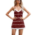thumbnail image 1 of SWSMCLT Women's V Neck Dress Summer Sundress Backless Dinner Dresses Sleeveless Cami Casual Deep V Neck Sexy Aline Burgundy 5X-Large, 1 of 1