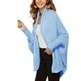thumbnail image 1 of SWSMCLT Women's V Neck Sweater Open Front Cardigan High Low Fall Loose Sweaters Long Sleeve Top Soft Oversized Sky Blue Small-X-Large, 1 of 1