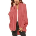 thumbnail image 1 of SWSMCLT Women's V Neck Sweater Open Front Cardigan High Low Fall Loose Sweaters Long Sleeve Top Soft Oversized Vermillion Small-X-Large, 1 of 1