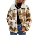 thumbnail image 1 of SWSMCLT Women's Vintage Jacket Soft Outerwear Fashion Coat Winter Fall Spring Stretch Casual Zip Front Pocket Loose Brown Coffee X-Large, 1 of 4