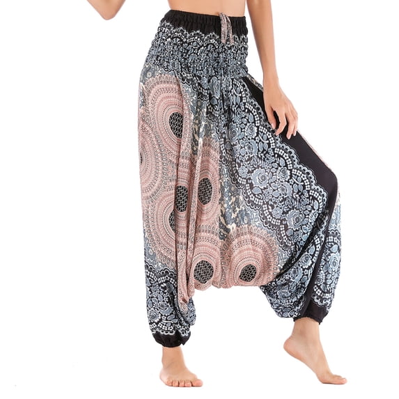 SWSMCLT Women's Vintage Loose Soft High Waisted Pants Boho Trousers Ankle Comfy Belted Casual Casual Pants White Small-X-Large