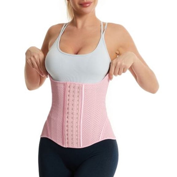 SWSMCLT Women's Waist Trainer Tummy Control Shapewear Postpartum Tight Thin Waist Belt Latex Belly Band Slim High Compression Pink 18