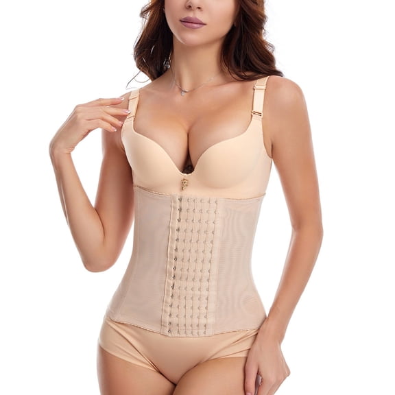 SWSMCLT Women's Waist Trainer Tummy Control Waist Slimming Hook Shaper Shapewear Belt Firm Spandex Postpartum Gym Nude X-Small