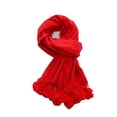 thumbnail image 1 of SWSMCLT Women's Warm Scarf Cute Winter Scarves Fall Soft Fashion Pashmina with Pom Pom Trim Travel Fringe Shawls and Wraps Spring Dinner Lightweight Red One Size, 1 of 1