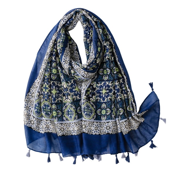 SWSMCLT Women's Warm Scarves Winter Shawl Travel Spring Lightweight Casual Cozy House Fringe Vintage Scarf Style18 One Size