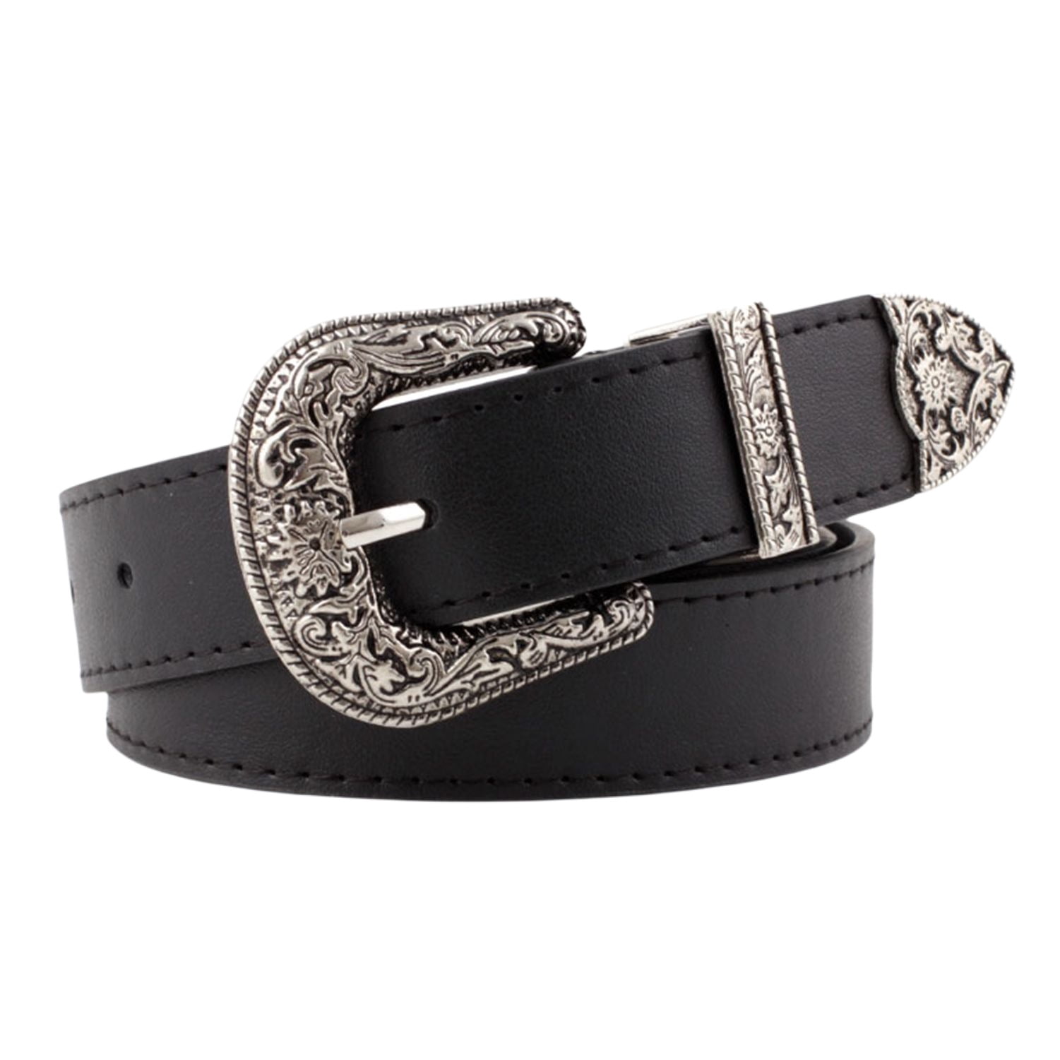 Vintage Wide Belt with Metal Buckle Punk Fashion PU Leather Belt Y2K Punk Gothic Belt with Metal Buckle – Studded PU Leather  main image 3