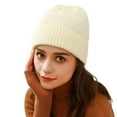 thumbnail image 1 of SWSMCLT Women's Winter Beanie Knitted Knit Hat Snow Cap Fitted Date Soft White One Size, 1 of 1