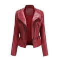 thumbnail image 1 of SWSMCLT Women's Winter Jacket Snow Full Zip Fall Jackets Long Sleeve Spring Motorcycle Short Fashion Red XX-Large, 1 of 5