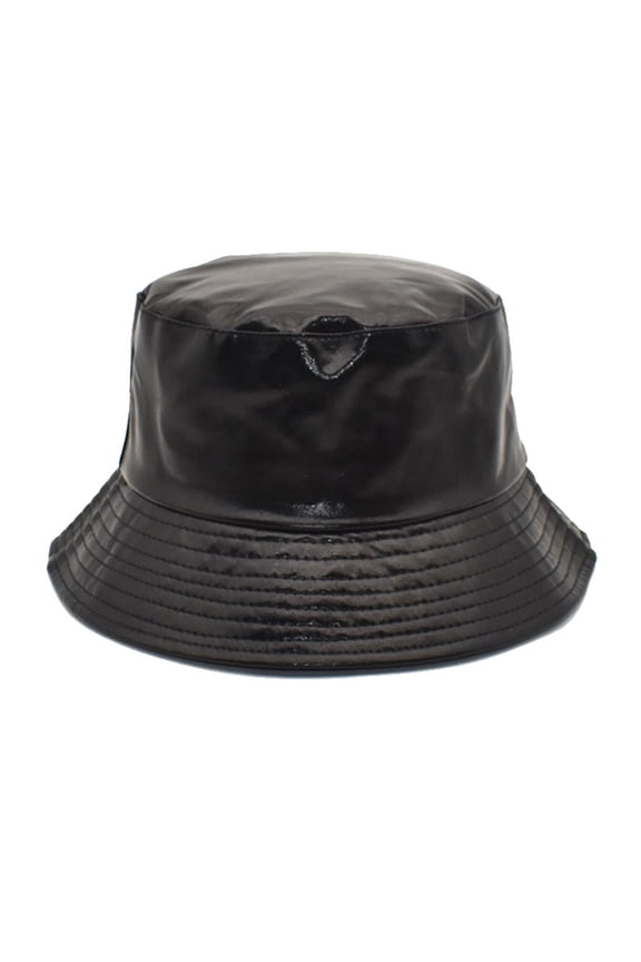 Women's Winter Metallic Hat Summer Basic Cozy Disco Fedora Fishing Bucket Cap Faux Leather Soft Fashion Fall Classic Shiny Spring Style5 One Size