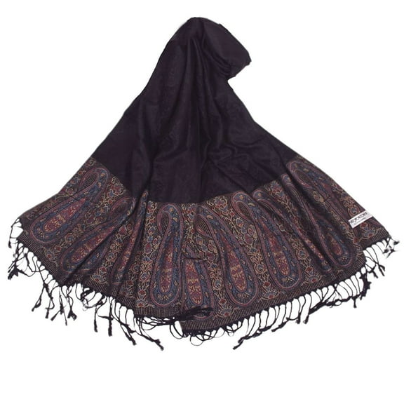 SWSMCLT Women's Winter Scarf Fall Cape Cardigan Cotton Shawl Summer Soft Vintage Gypsy Fringe Casual Elegant Black One Size