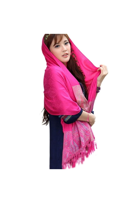 Women's Winter Shawl Fall Scarf Cardigan Spring Cape Summer Vintage Cotton Lightweight Gypsy Cozy Rose One Size
