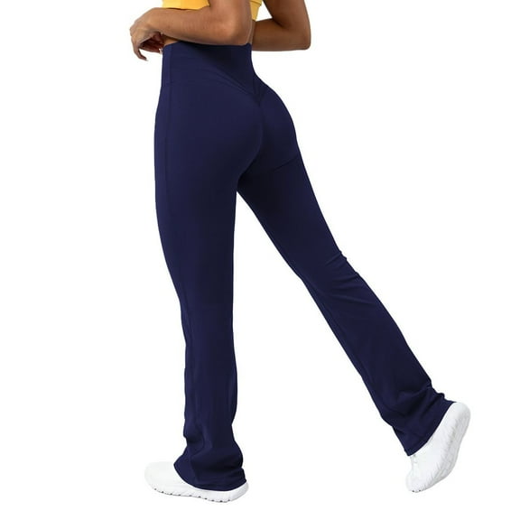 SWSMCLT Women's Workout Pants Yoga Elastic Waist Casual Pants Hiking Spandex Comfy Bootcut Sweatpants Casual Navy 12