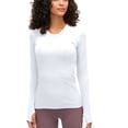 thumbnail image 1 of SWSMCLT Women's Workout Shirt Active Fitted Long Sleeve Quick Dry Winter Yoga Shirt Yoga Sports Basic Running Stretch White 8, 1 of 1
