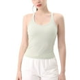 thumbnail image 1 of SWSMCLT Women's Workout Top Running Tight Short Scoop Neck Tank Top Vest Soft Fitted Spandex Backless Summer Green Medium, 1 of 4