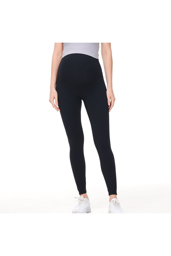 Women's Yoga Leggings Maternity High Waisted Trousers Yoga Pants Workout Spandex Running Ankle Summer Black Large