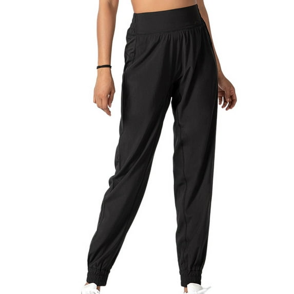 SWSMCLT Women's Yoga Pants Gym Casual Comfy Hiking Thin Long Sweatpants Jogger Slim Fit Stretch Elastic Waist Joggers Black 4-6