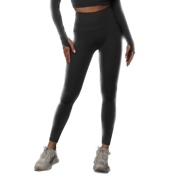 SWSMCLT Women's Yoga Leggings Jogger Leggings Soft Summer Slim Fit Hiking Spandex Workout Seamless Black Large