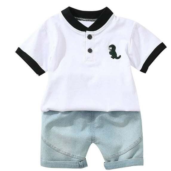 SROBPTY Boys Sets Clothes,Summer Outfits Sets for Kids,Shirts for Kids Short Sleeve Graphic Solid Thin Shirt Casual for 3-11 Years Boy Children's Short Sleeved Shirt Pants