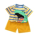 thumbnail image 1 of SROBPTY Boys Sets Clothes,Summer Outfits Sets for Kids,Children's Round Neck Short Sleeved Top Elastic Waist Shorts Casual Home Suit Set, 1 of 3
