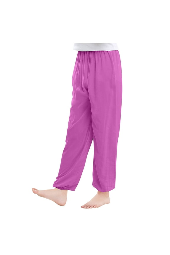 Girls Pants,Kids Summer Pants,Summer Children's Lantern Pants Mosquito Proof Pants Solid Color Pants Thin Babyconditioning Pants
