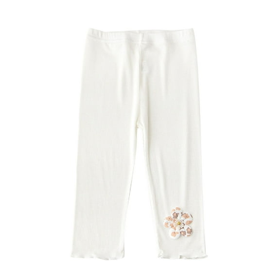 SWSTBBY Girls Pants,Kids Summer Pants,Summer Girls' Mid To Large Children's Bell Bottom Pants Girls' Leggings Cool And Comfortable Lace Pants