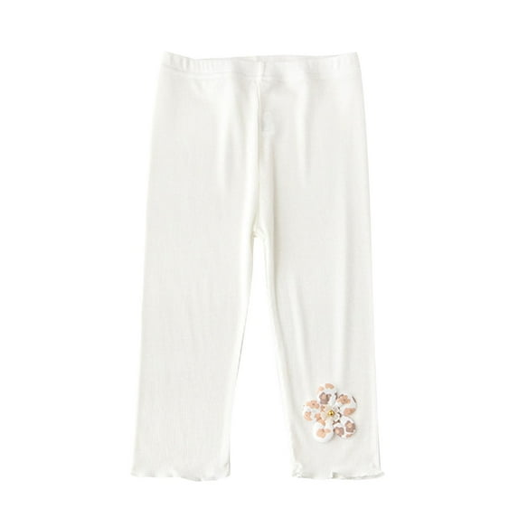 SWSTBBY Girls Pants,Kids Summer Pants,Summer Girls' Mid To Large Children's Bell Bottom Pants Girls' Leggings Cool And Comfortable Lace Pants