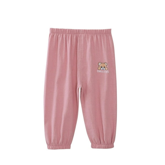 SROBPTY Girls Pants,Kids Summer Pants,Summer Thin Children's Mosquito Proof Pants Cotton and Linen Pants Lantern Pants Little Girl's Cropped Pants Long Pants