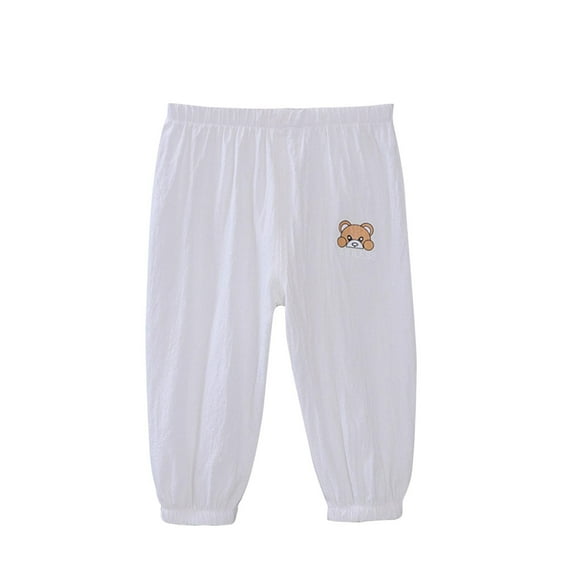SWSTBBY Girls Pants Clearance,Kids Summer Pants,Summer Thin Children's Mosquito Proof Pants Cotton And Linen Pants Lantern Pants Little Girl's Cropped Pants Long Pants